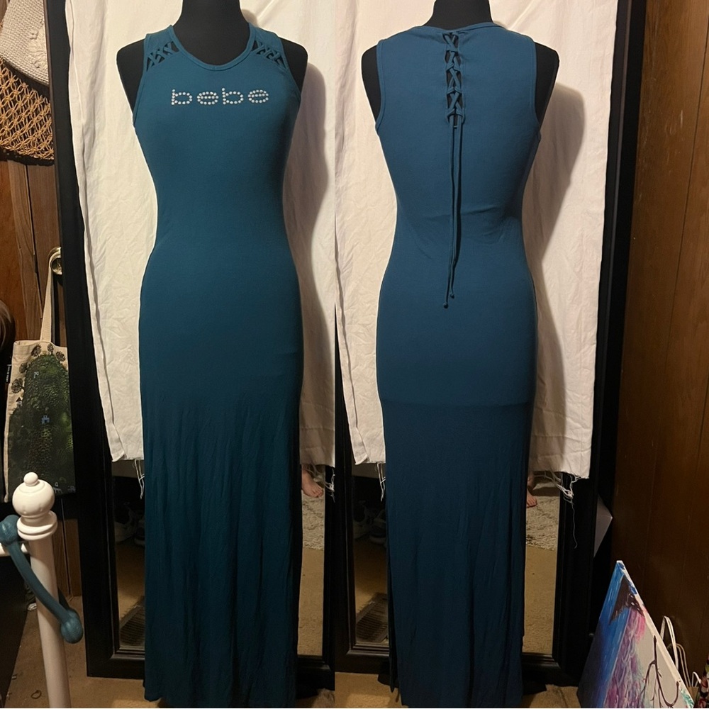 Bebe Lace Up Maxi Dress